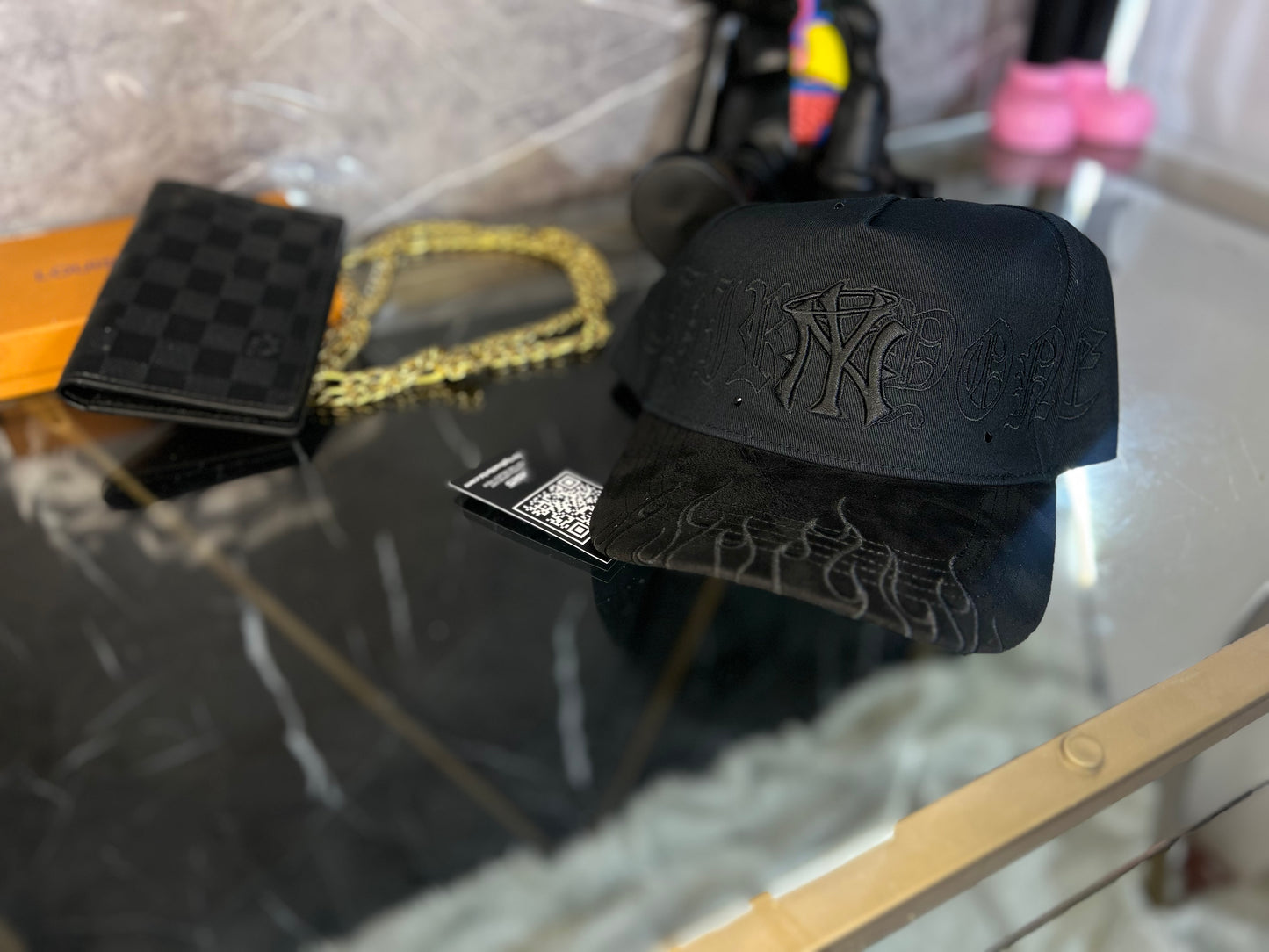 GORRA G5 31 HATS  NY FLAMES TOTAL BLACK